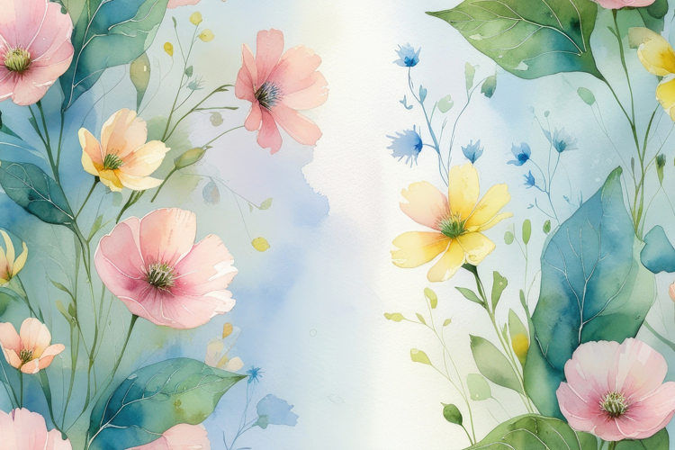 Watercolor Floral Background Wallpaper