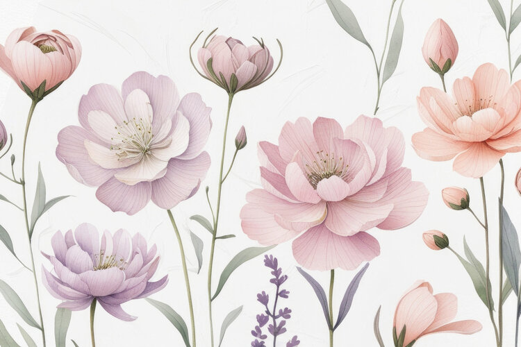 Watercolor Floral Background Wallpaper example image 1
