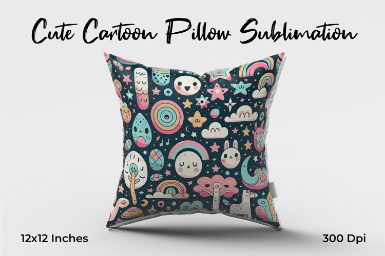Cute Cartoon Pillow Sublimation example image 1