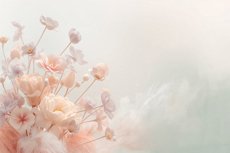 Soft Flowers with Name Space Background Wallpaper example image 1