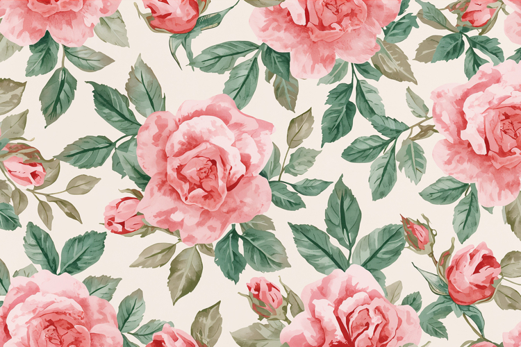 Watercolor Pink Rose Background Wallpaper example image 1