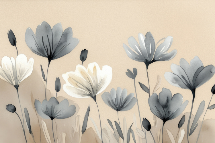 Minimalist Watercolor Floral Background Wallpaper