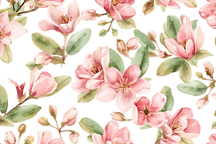 Soft Pink Watercolor Floral Background example image 1