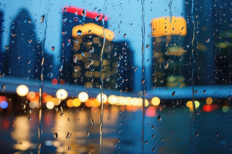 Rainy Window View Background Wallpaper