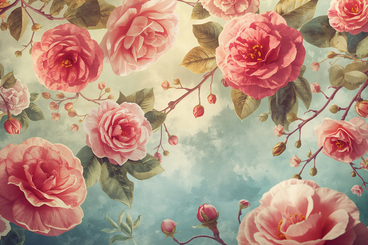 Pink Watercolor Rose Background Wallpaper