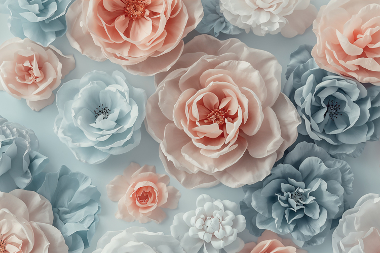 Blue Pink Flowers Background Wallpaper example image 1