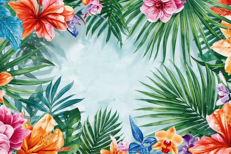 Vibrant Watercolor Floral Background Wallpaper