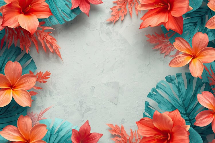 Vibrant Tropical Floral Background example image 1