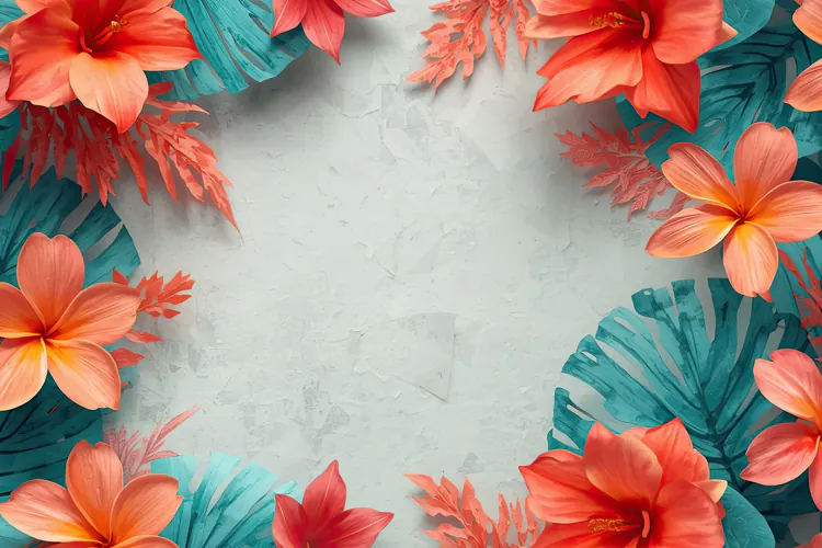 Vibrant Tropical Floral Background
