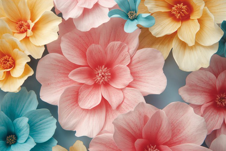 Colorful Floral Background Wallpaper example image 1