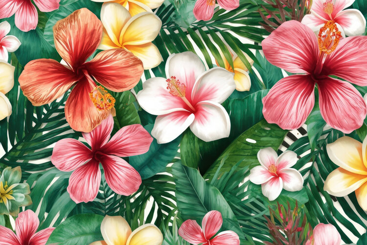 Colorful Watercolor Floral Background example image 1