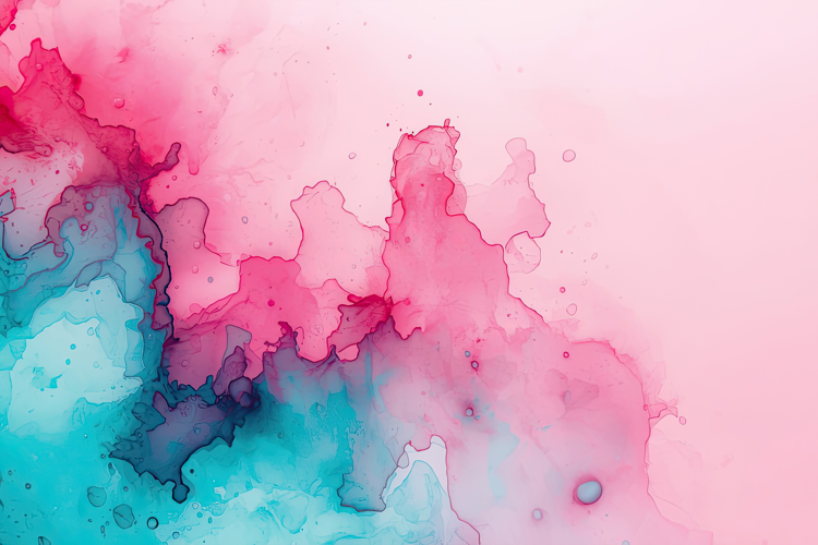 Pink And Teal Watercolor Background