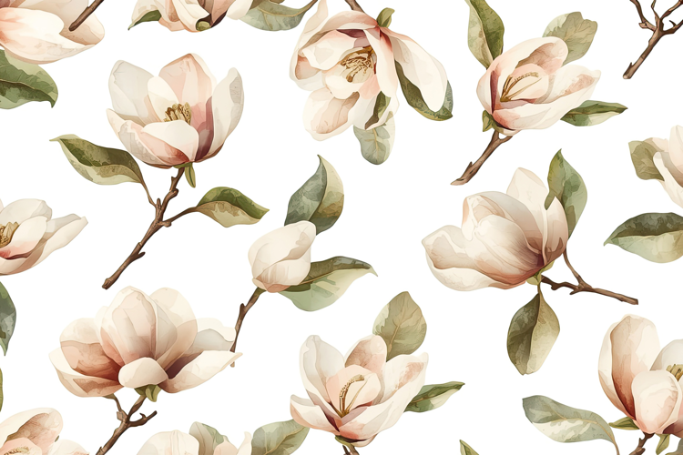 Watercolor White Floral Background