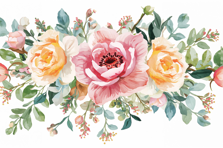 Soft Color Watercolor Floral Background