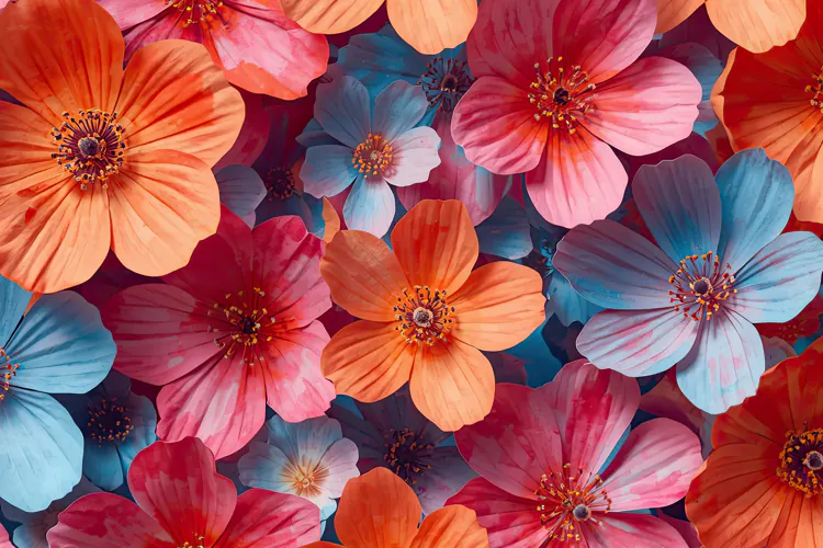 Collection Of Colorful Flowers Background