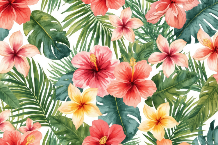 Watercolor Lily Floral Background