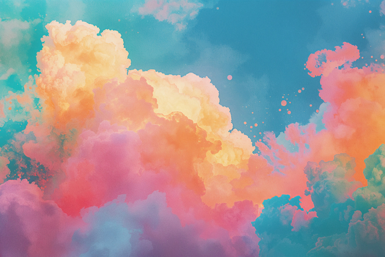 Watercolor Cloud Background Wallpaper example image 1