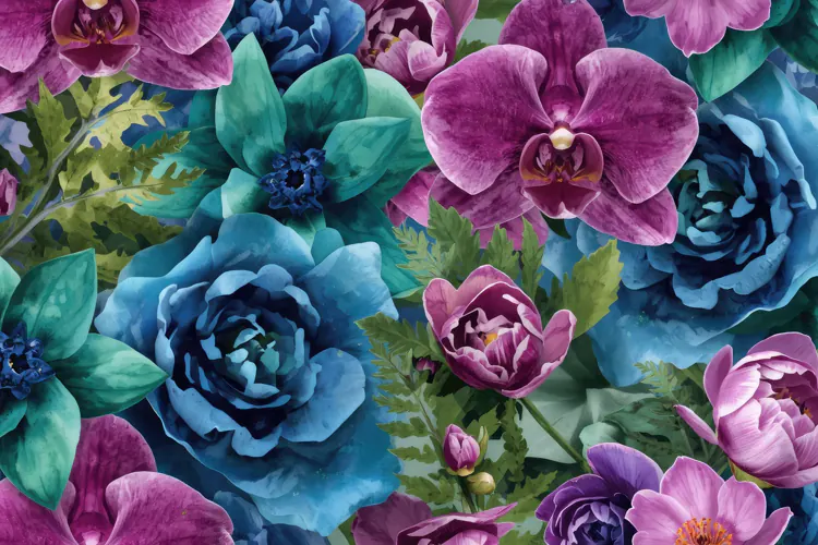 Watercolor Flowers Background