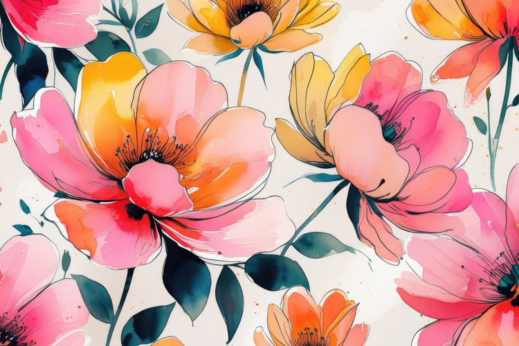 Watercolor Floral Background Wallpaper