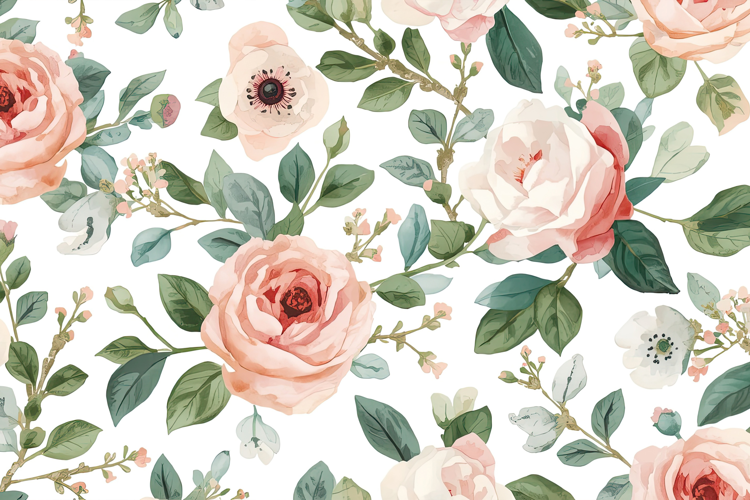 Soft Watercolor Floral Background