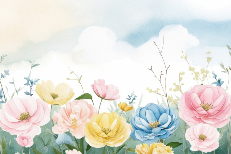 Watercolor Colorful Floral Background Wallpaper