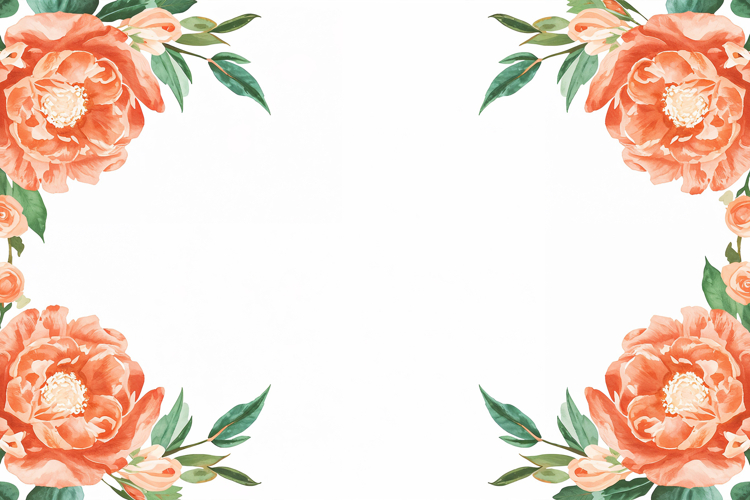 Watercolor Orange Floral Background