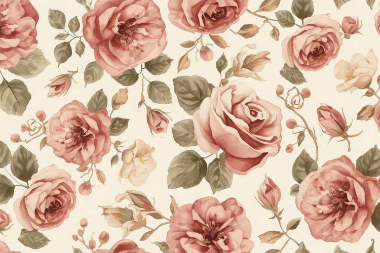 Vintage Watercolor Floral Background