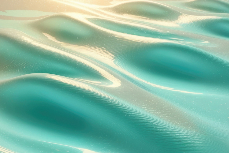 Glossy Mint Waves Background Wallpaper