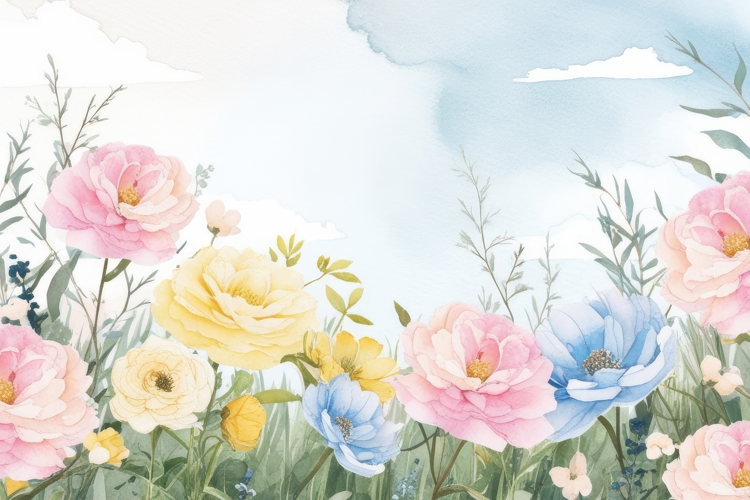 Watercolor Colorful Floral Background Wallpaper