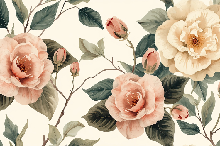 Watercolor Peony Flower Background