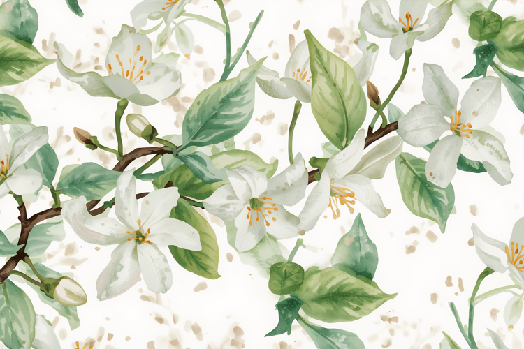 White Watercolor Floral Background Wallpaper example image 1