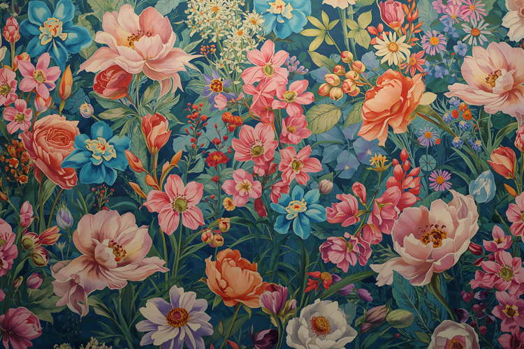 Watercolor Colorful Floral Background Wallpaper example image 1