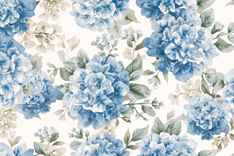 Watercolor Soft Blue Floral Background