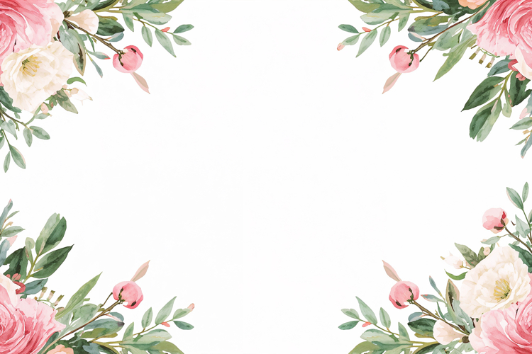 Watercolor Pink Floral Background