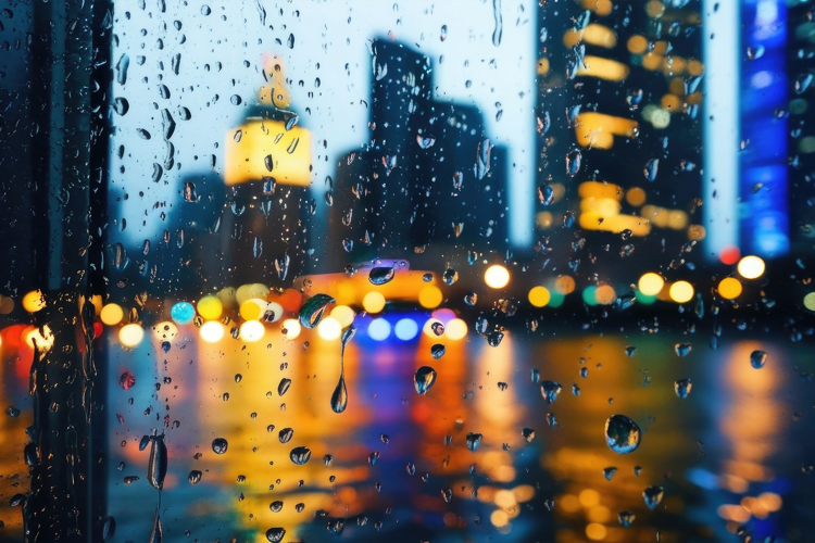 Rainy Window View Background Wallpaper
