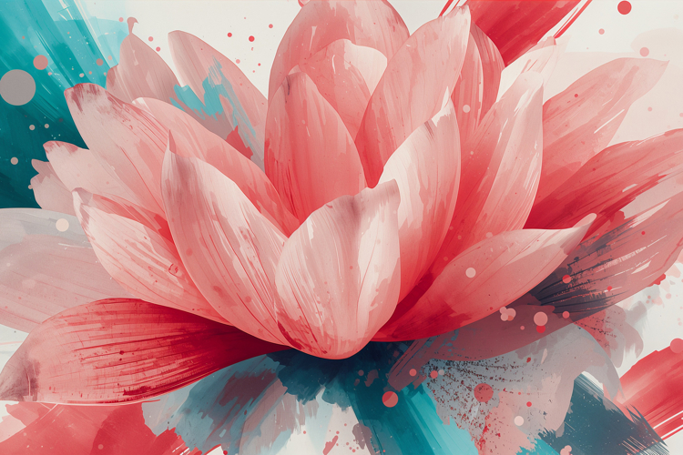Closeup of Watercolor Pink Flower Background Wallpaper example image 1