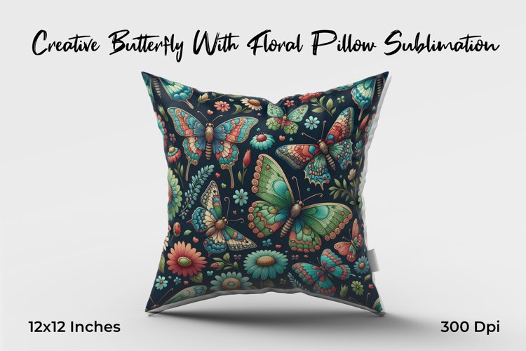 Creative Butterfly With Floral Pillow Sublimation