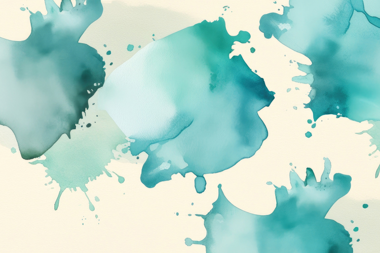 Abstract Teal Watercolor Splashes Background Wallpaper