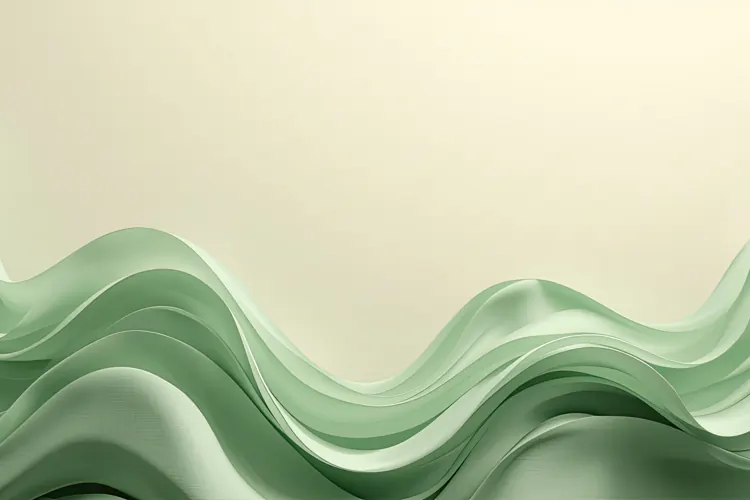 Abstract Green Waves Background