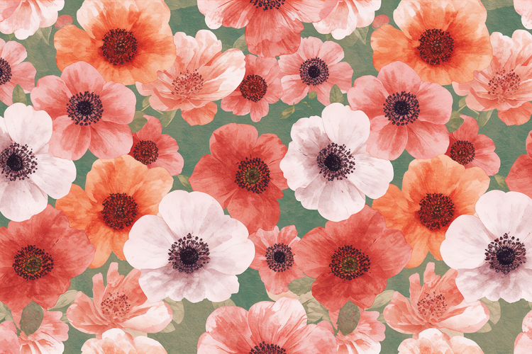 Watercolor Floral Pattern Background Wallpaper example image 1