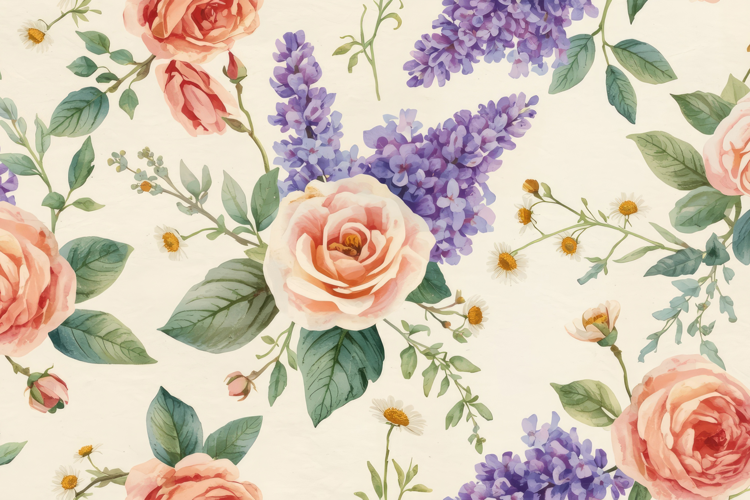 Soft Peach Watercolor Floral Background