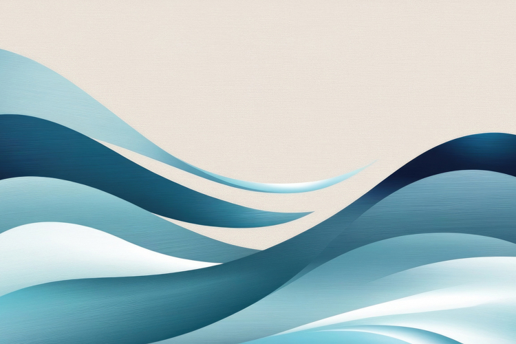 Minimalist Blue Abstract Waves Background Wallpaper
