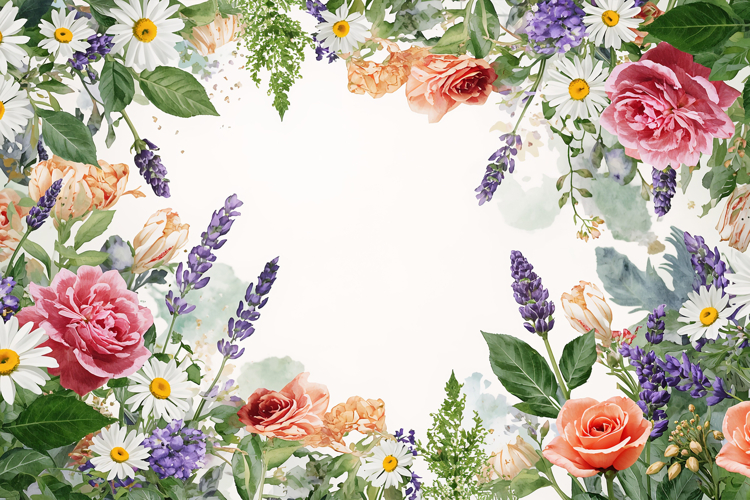 Colorful Watercolor Floral Background
