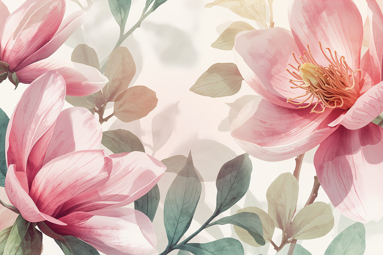 Pink Watercolor Floral Background