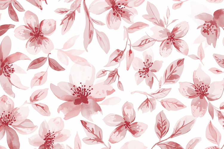 Pink Watercolor Flowers Background Wallpaper example image 1