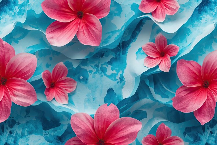 Vibrant Pink Plumeria Flowers Background example image 1