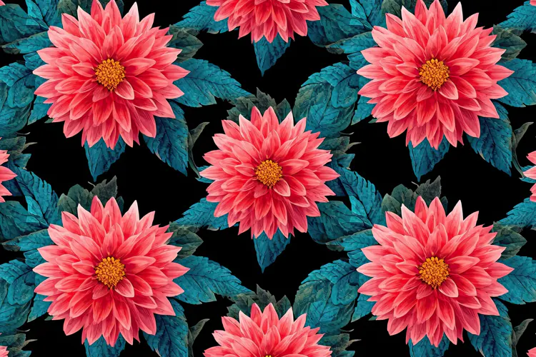 Watercolor Pink And Coral Dahlia Flower Background