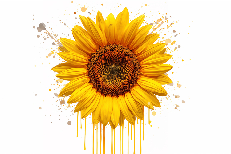 SunFlower On a White Background