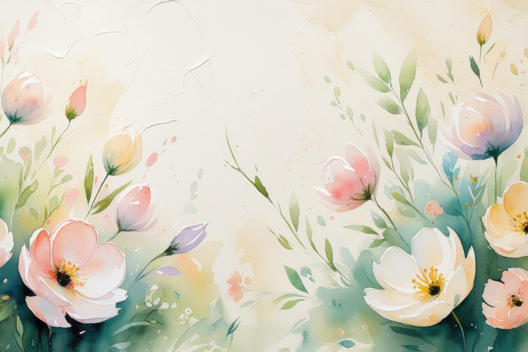 Watercolor Floral Background Wallpaper