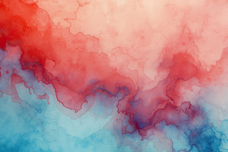 Red Teal Watercolor Background example image 1